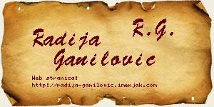 Radija Ganilović vizit kartica